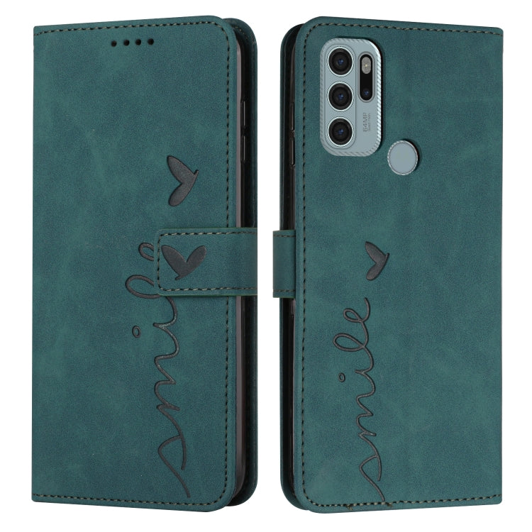 For Motorola Moto G60S Skin Feel Heart Pattern Leather Phone Case