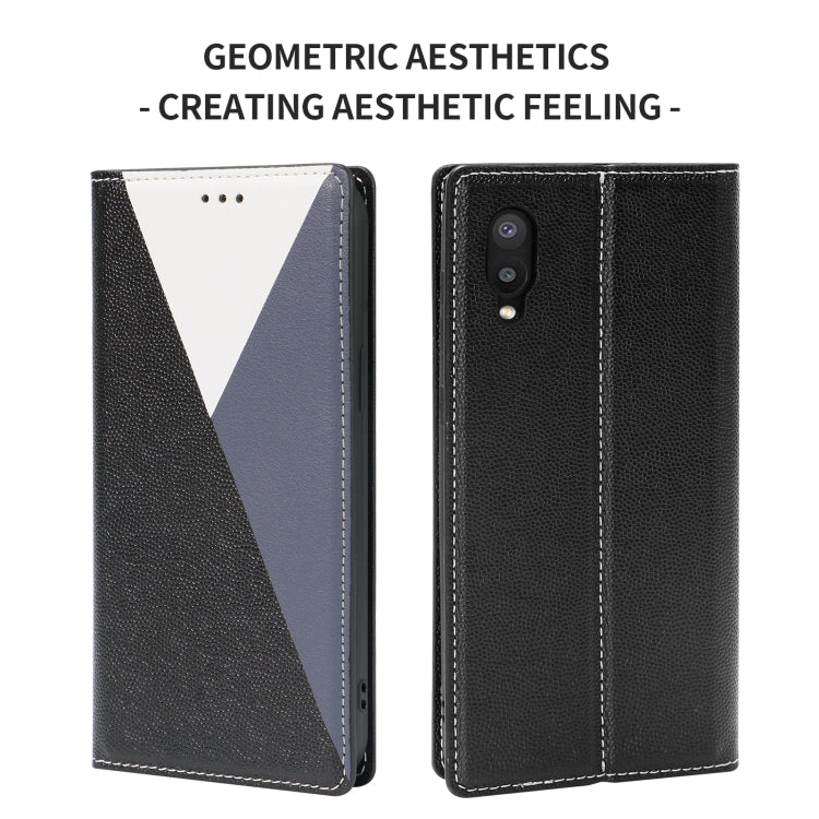 For Samsung Galaxy A02 EU Version 3-Splicing Flip Microfiber Leather Phone Case