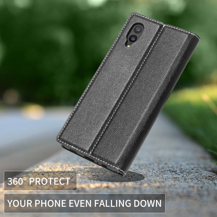 For Samsung Galaxy A02 EU Version 3-Splicing Flip Microfiber Leather Phone Case