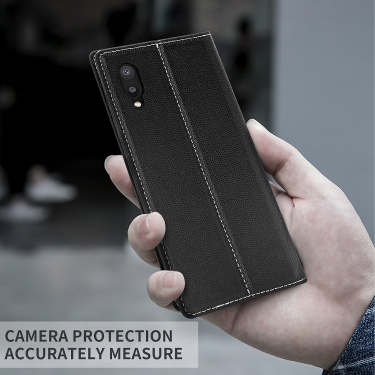 For Samsung Galaxy A02 EU Version 3-Splicing Flip Microfiber Leather Phone Case