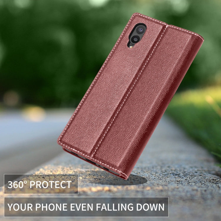For Samsung Galaxy A02 EU Version 3-Splicing Flip Microfiber Leather Phone Case