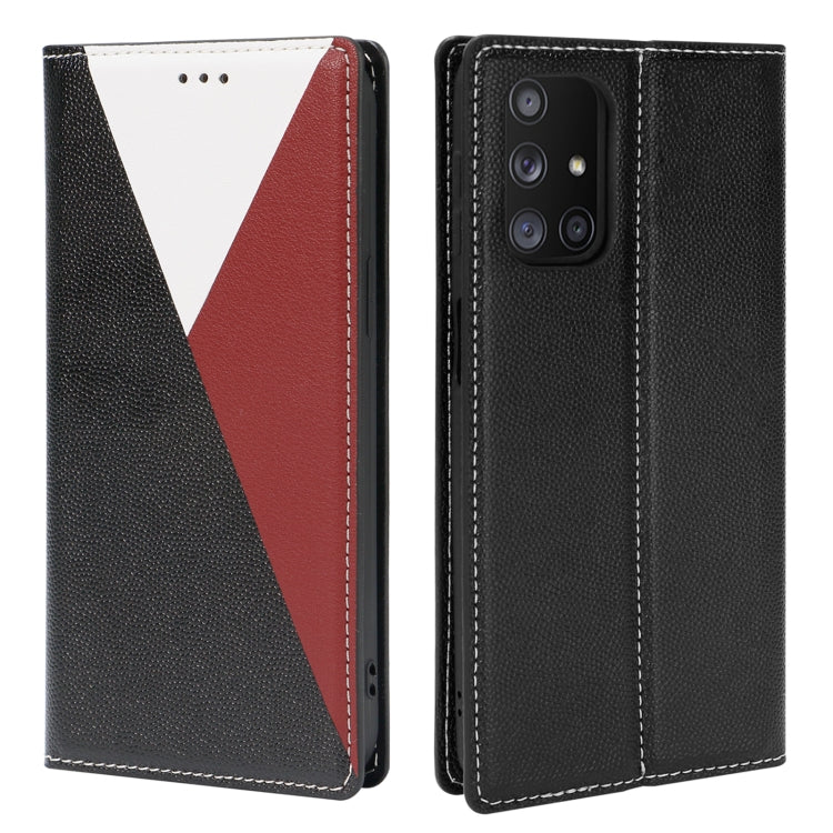 For Samsung Galaxy A32 5G 3-Splicing Flip Microfiber Leather Phone Case