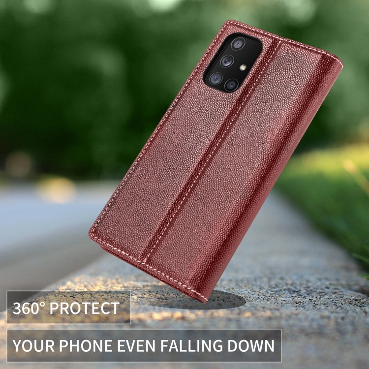 For Samsung Galaxy A32 5G 3-Splicing Flip Microfiber Leather Phone Case