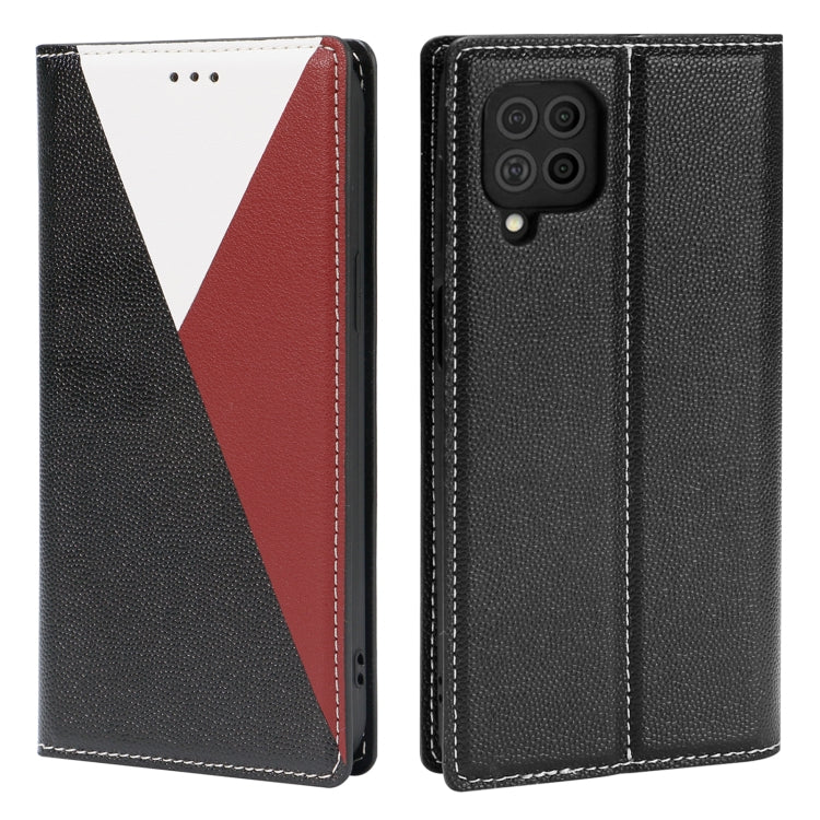For Samsung Galaxy A42 5G 3-Splicing Flip Microfiber Leather Phone Case