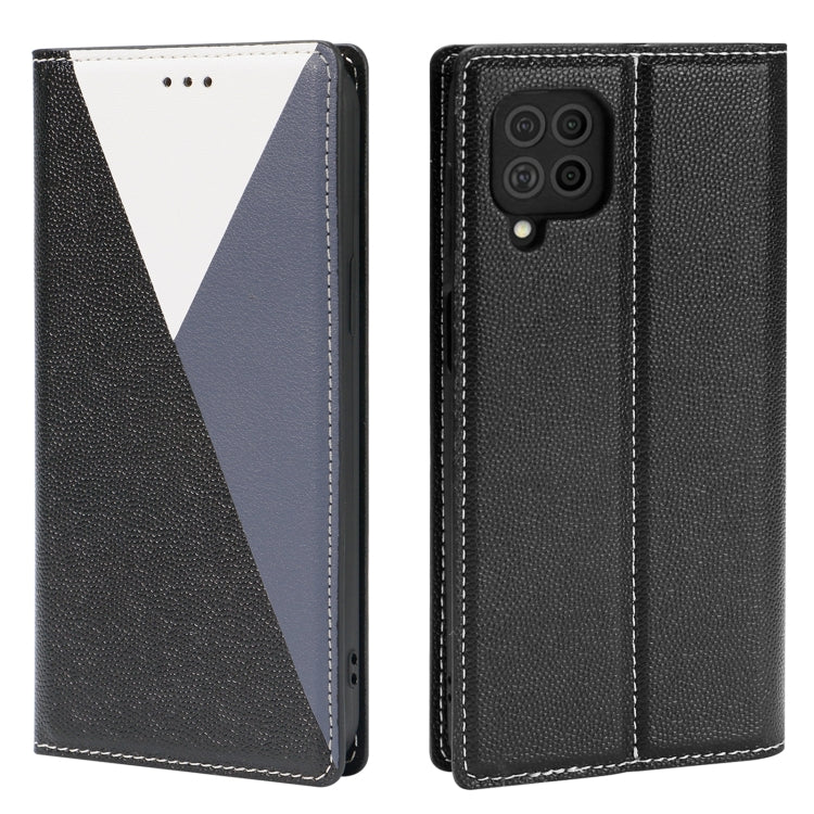 For Samsung Galaxy A42 5G 3-Splicing Flip Microfiber Leather Phone Case