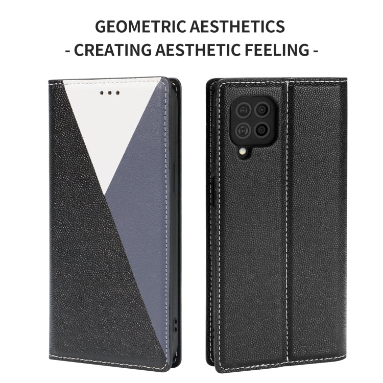 For Samsung Galaxy A42 5G 3-Splicing Flip Microfiber Leather Phone Case
