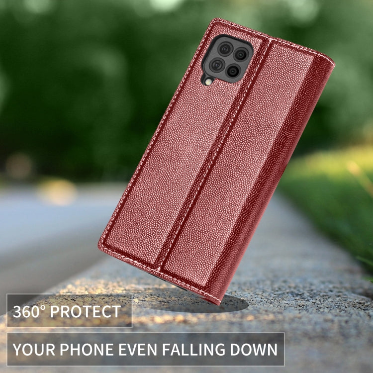 For Samsung Galaxy A42 5G 3-Splicing Flip Microfiber Leather Phone Case