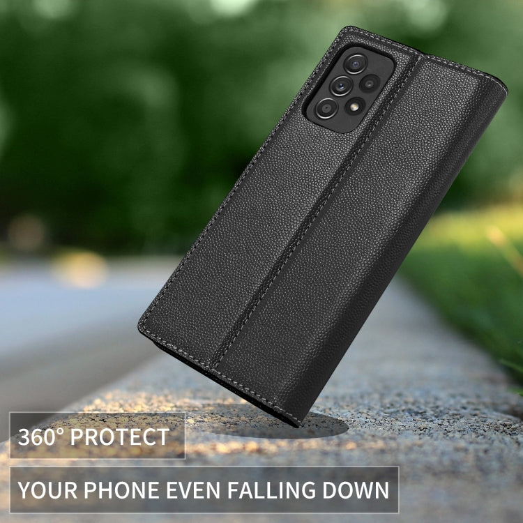 For Samsung Galaxy A72 5G / 4G 3-Splicing Flip Microfiber Leather Phone Case