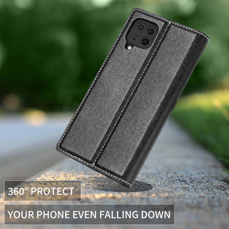 For Samsung Galaxy F62 3-Splicing Flip Microfiber Leather Phone Case