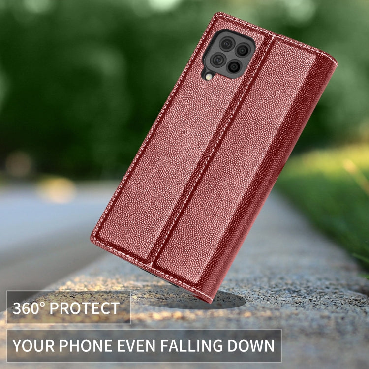 For Samsung Galaxy F62 3-Splicing Flip Microfiber Leather Phone Case