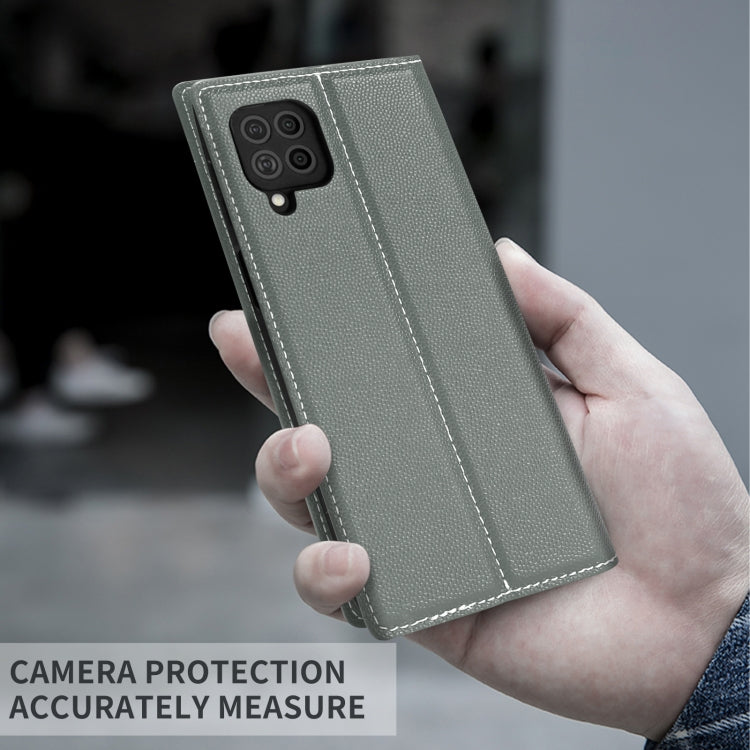 For Samsung Galaxy F62 3-Splicing Flip Microfiber Leather Phone Case