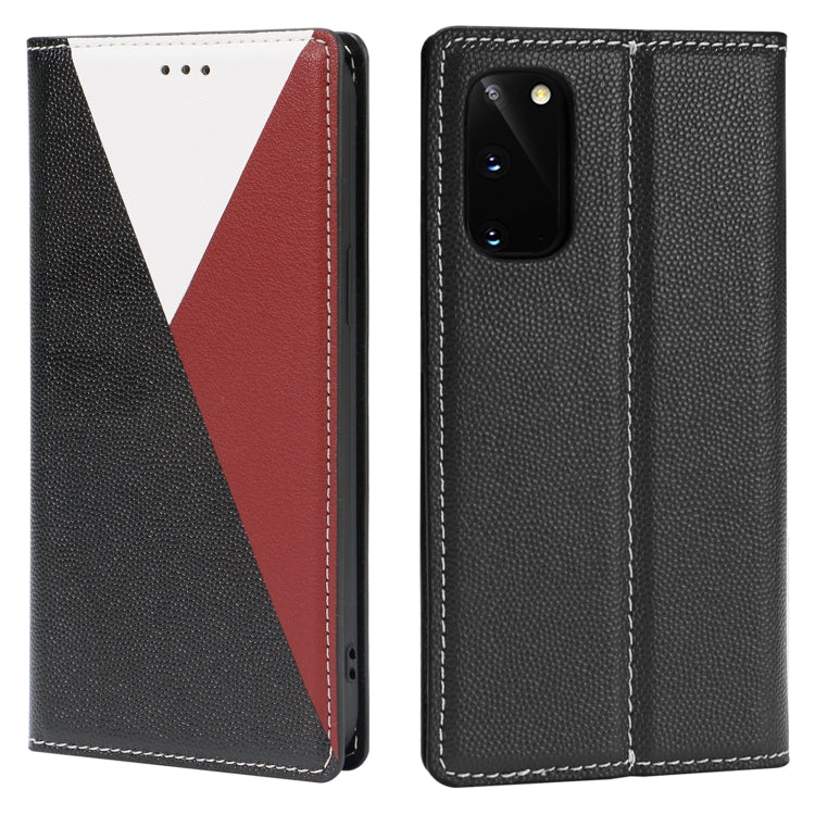 For Samsung Galaxy S20 3-Splicing Flip Microfiber Leather Phone Case