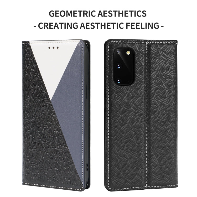 For Samsung Galaxy S20 3-Splicing Flip Microfiber Leather Phone Case