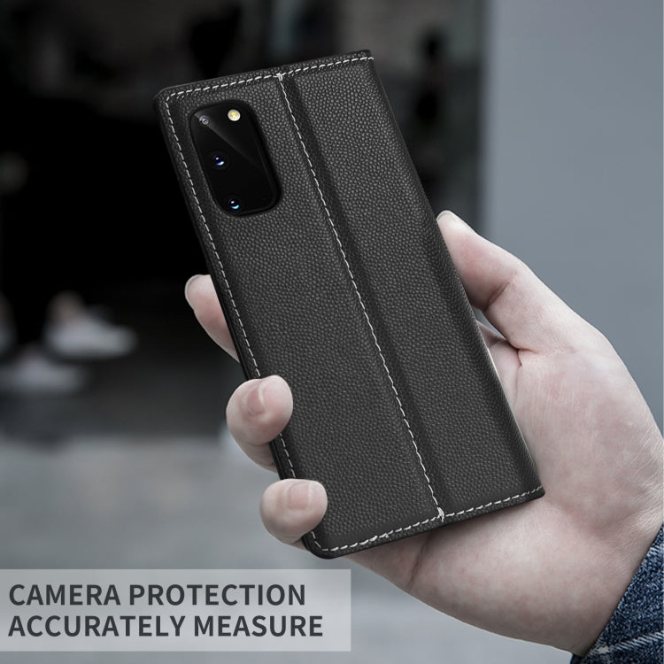 For Samsung Galaxy S20 3-Splicing Flip Microfiber Leather Phone Case