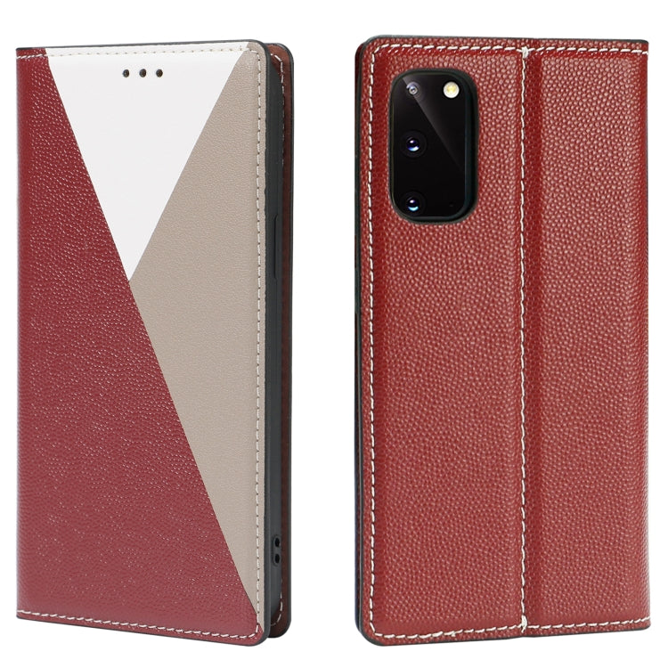 For Samsung Galaxy S20 3-Splicing Flip Microfiber Leather Phone Case
