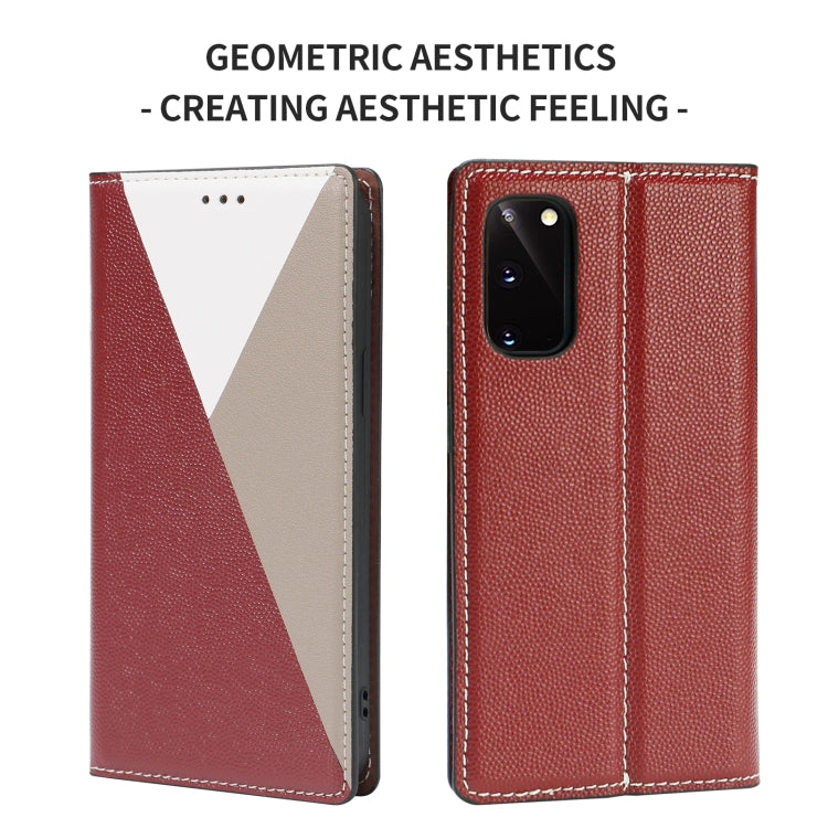 For Samsung Galaxy S20 3-Splicing Flip Microfiber Leather Phone Case