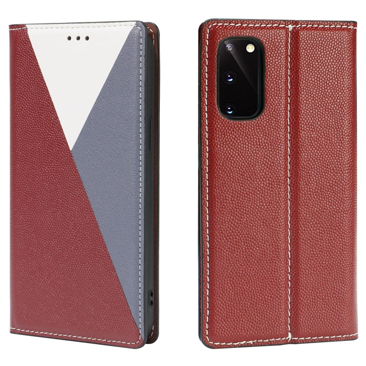 For Samsung Galaxy S20 3-Splicing Flip Microfiber Leather Phone Case