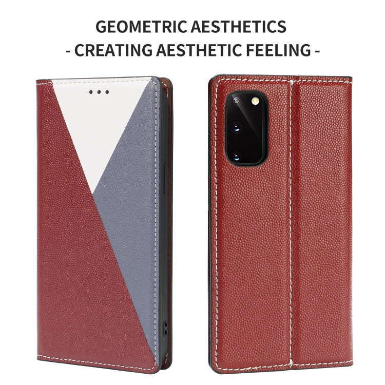 For Samsung Galaxy S20 3-Splicing Flip Microfiber Leather Phone Case