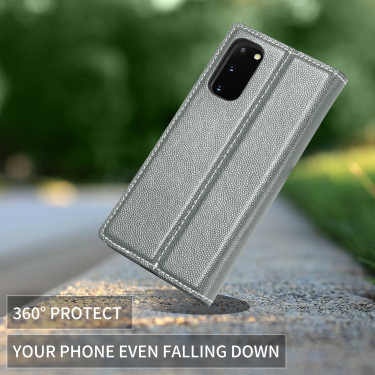 For Samsung Galaxy S20 3-Splicing Flip Microfiber Leather Phone Case