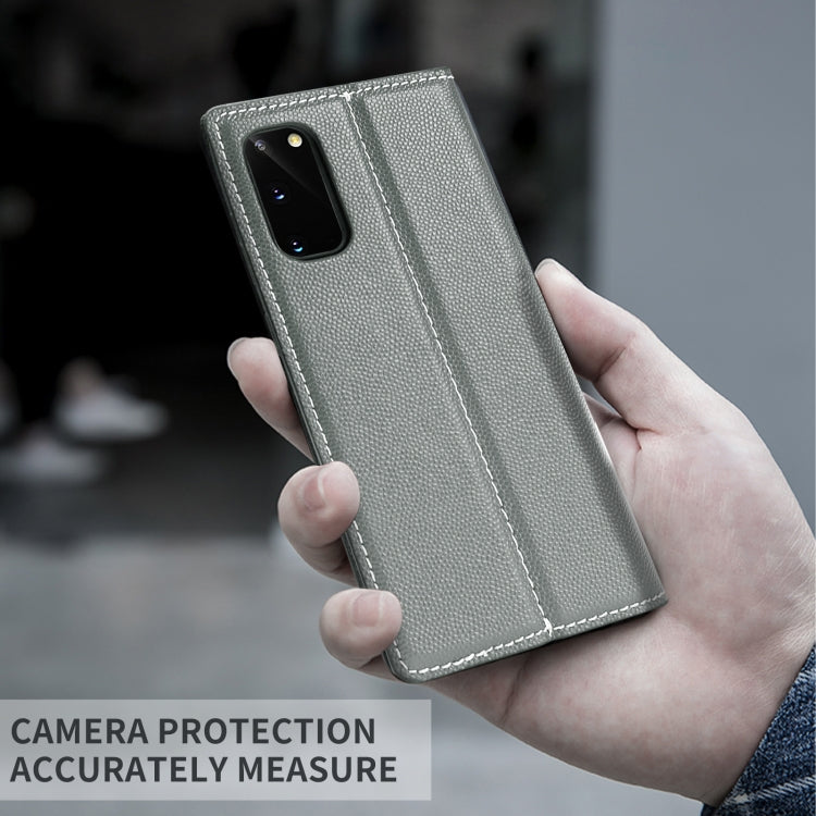 For Samsung Galaxy S20 3-Splicing Flip Microfiber Leather Phone Case