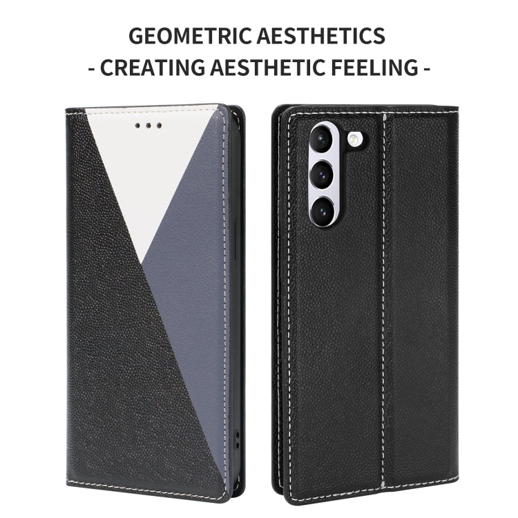 For Samsung Galaxy S21 5G 3-Splicing Flip Microfiber Leather Phone Case