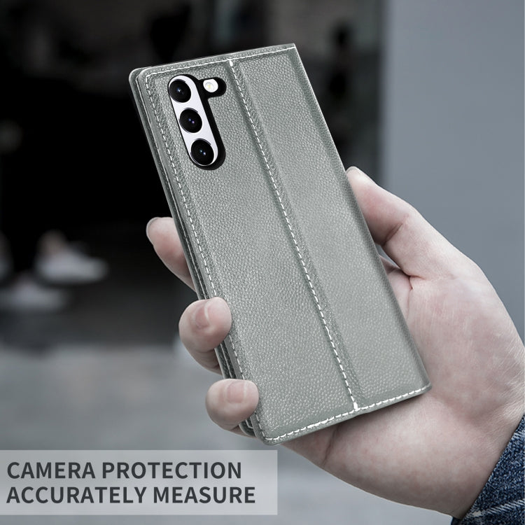 For Samsung Galaxy S21 5G 3-Splicing Flip Microfiber Leather Phone Case