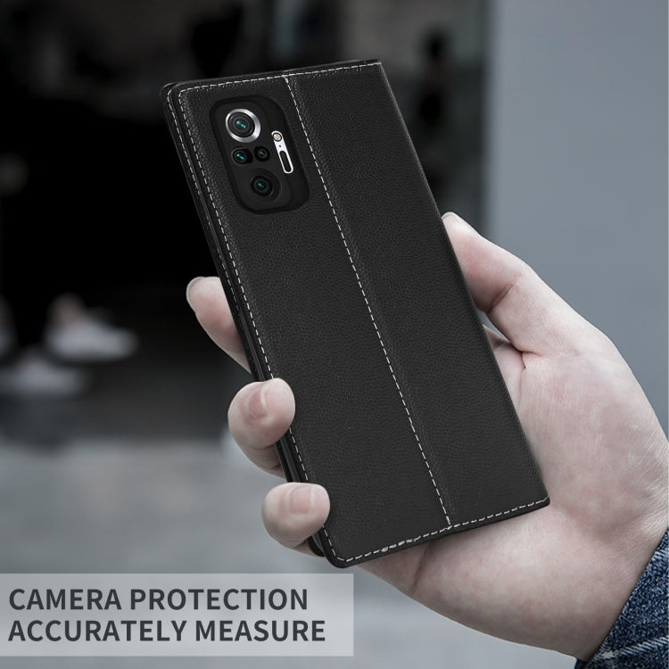 For Xiaomi Redmi Note 10 Pro 3-Splicing Flip Microfiber Leather Phone Case