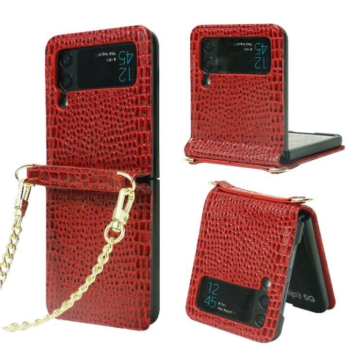 For Samsung Galaxy Z Flip3 5G Crocodile Texture Folding Phone Case