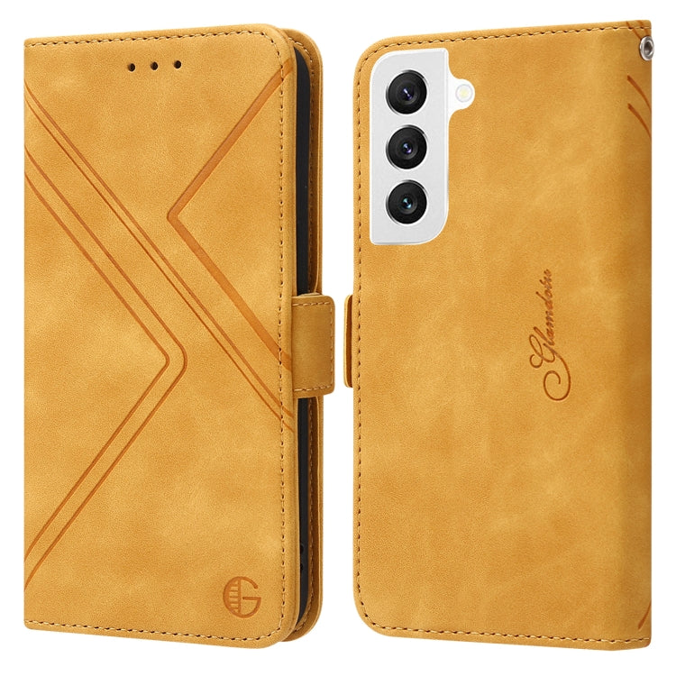 For Samsung Galaxy S22 5G RFID Geometric Line Flip Leather Phone Case