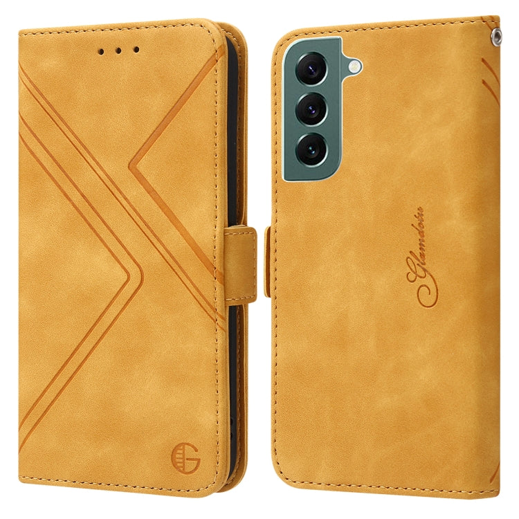 For Samsung Galaxy S22 Plus 5G RFID Geometric Line Flip Leather Phone Case