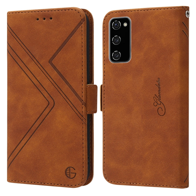 For Samsung Galaxy S20 FE RFID Geometric Line Flip Leather Phone Case