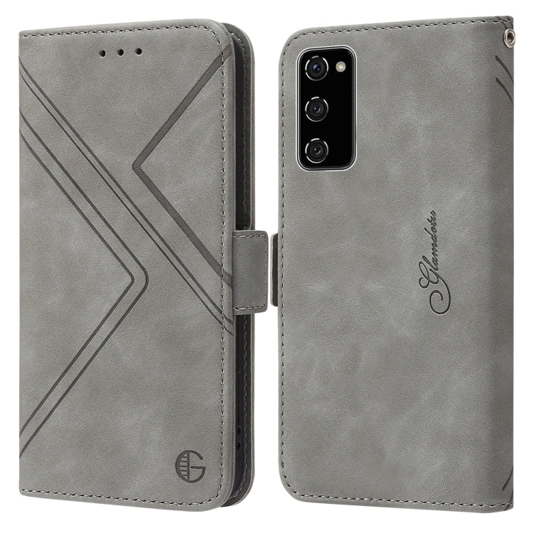 For Samsung Galaxy S20 FE RFID Geometric Line Flip Leather Phone Case
