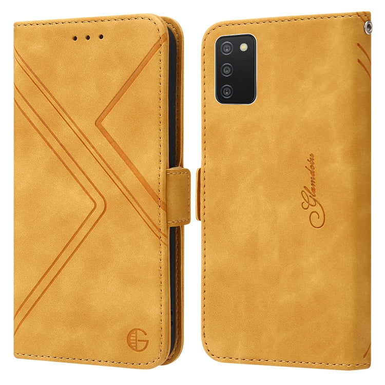 For Samsung Galaxy A03s 166mm RFID Geometric Line Flip Leather Phone Case