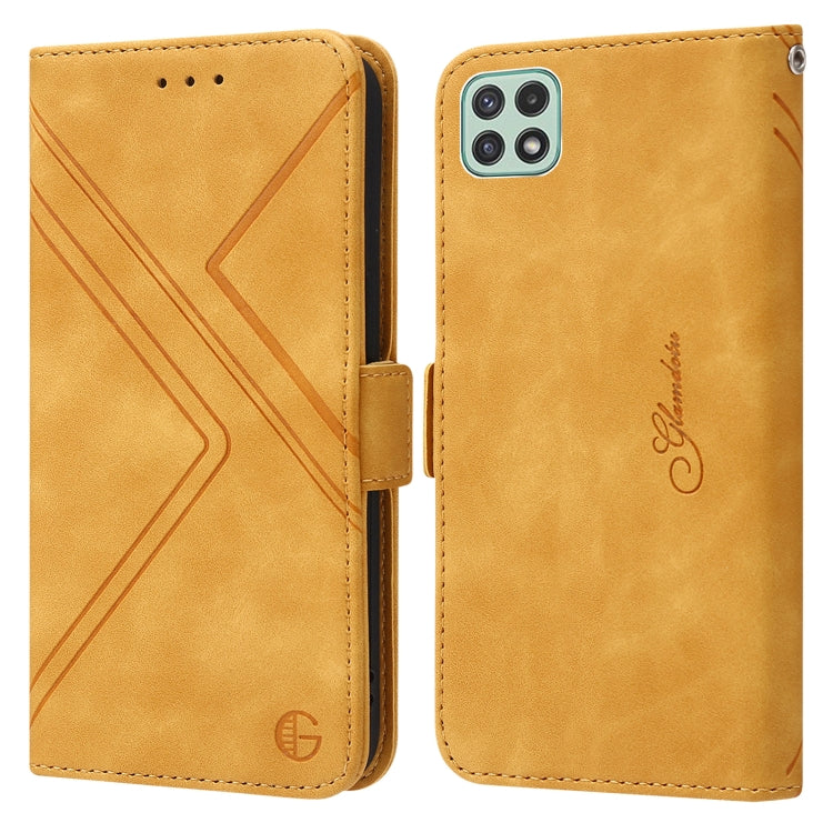 For Samsung Galaxy A12 5G / 4G RFID Geometric Line Flip Leather Phone Case