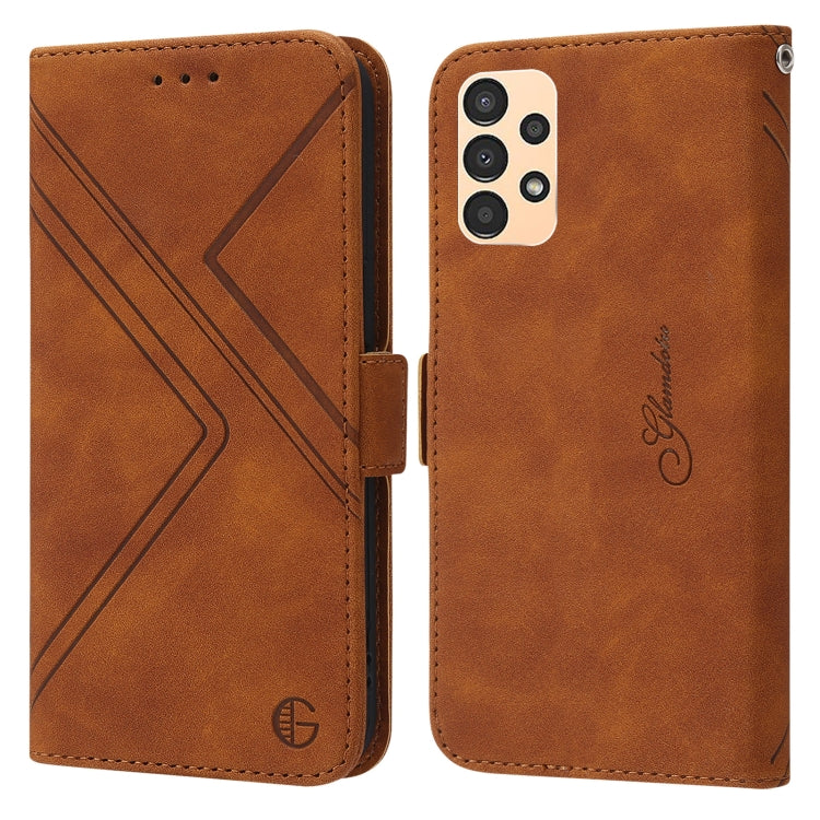 For Samsung Galaxy A13 5G / 4G RFID Geometric Line Flip Leather Phone Case