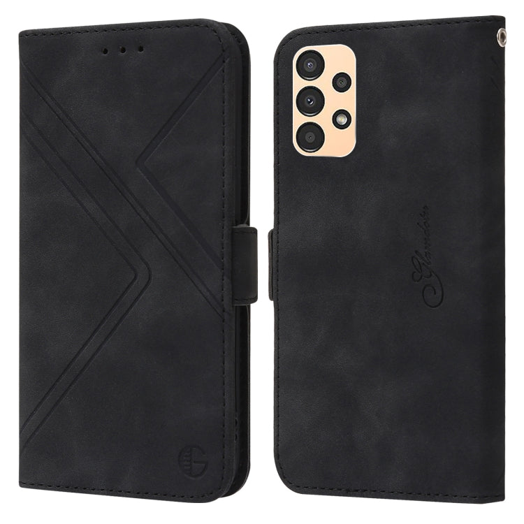 For Samsung Galaxy A13 5G / 4G RFID Geometric Line Flip Leather Phone Case