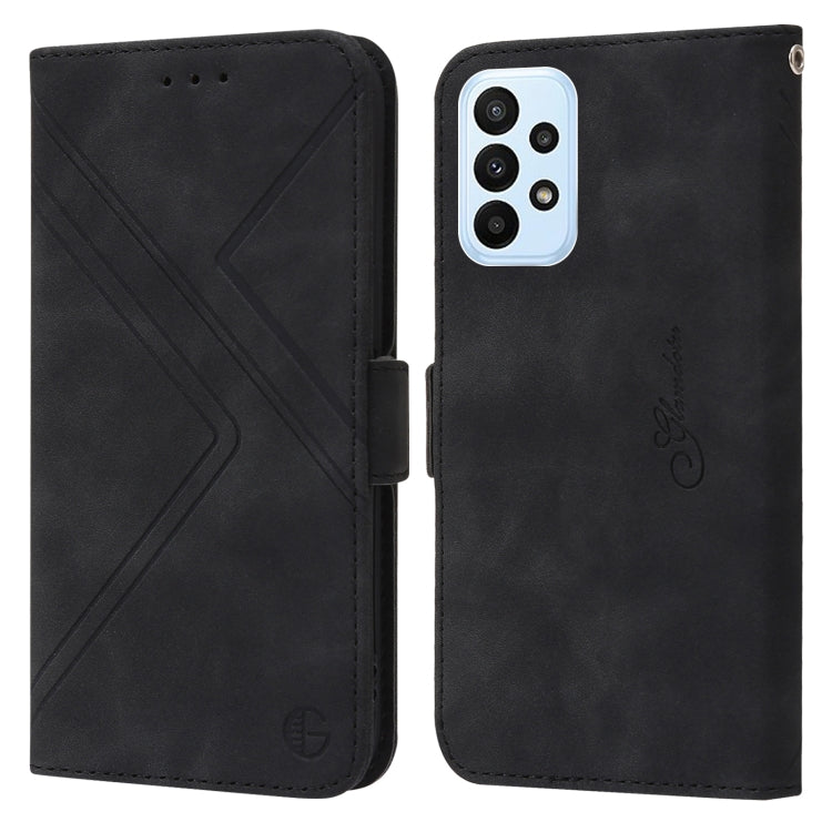 For Samsung Galaxy A23 4G RFID Geometric Line Flip Leather Phone Case