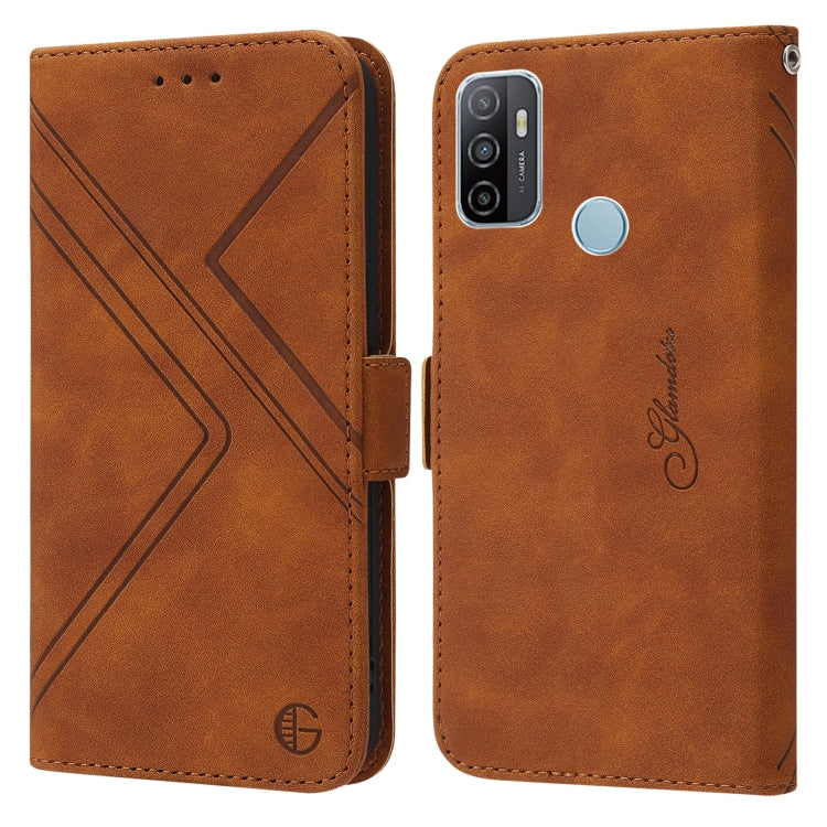 For Samsung Galaxy A33 5G RFID Geometric Line Flip Leather Phone Case