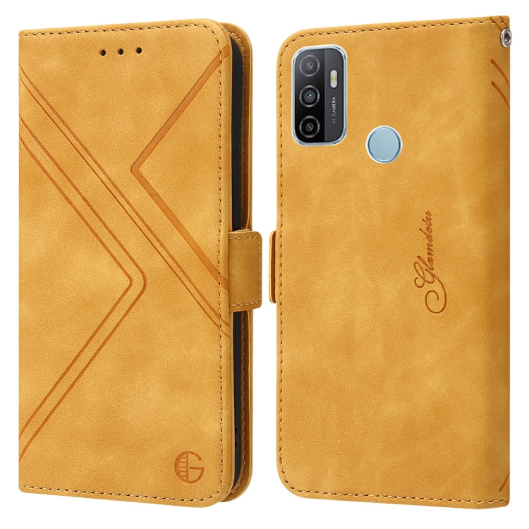 For Samsung Galaxy A33 5G RFID Geometric Line Flip Leather Phone Case