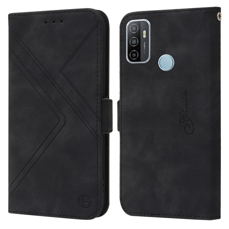 For Samsung Galaxy A33 5G RFID Geometric Line Flip Leather Phone Case