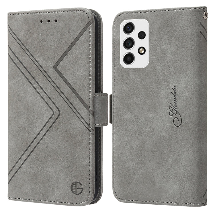 For Samsung Galaxy A53 5G RFID Geometric Line Flip Leather Phone Case