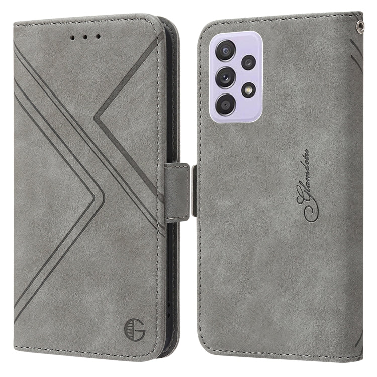 For Samsung Galaxy A52s 5G / A52 5G RFID Geometric Line Flip Leather Phone Case