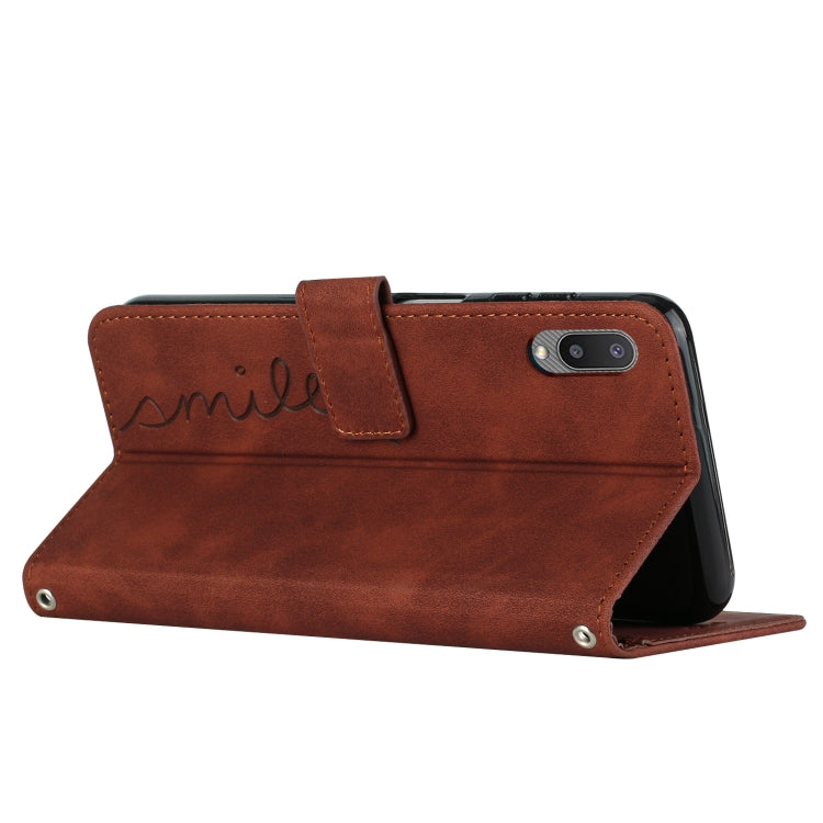 For Samsung Galaxy A02/M02 Skin Feel Heart Pattern Leather Phone Case