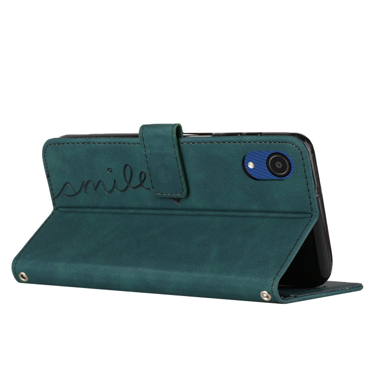 For Samsung Galaxy A03 Core Skin Feel Heart Pattern Leather Phone Case