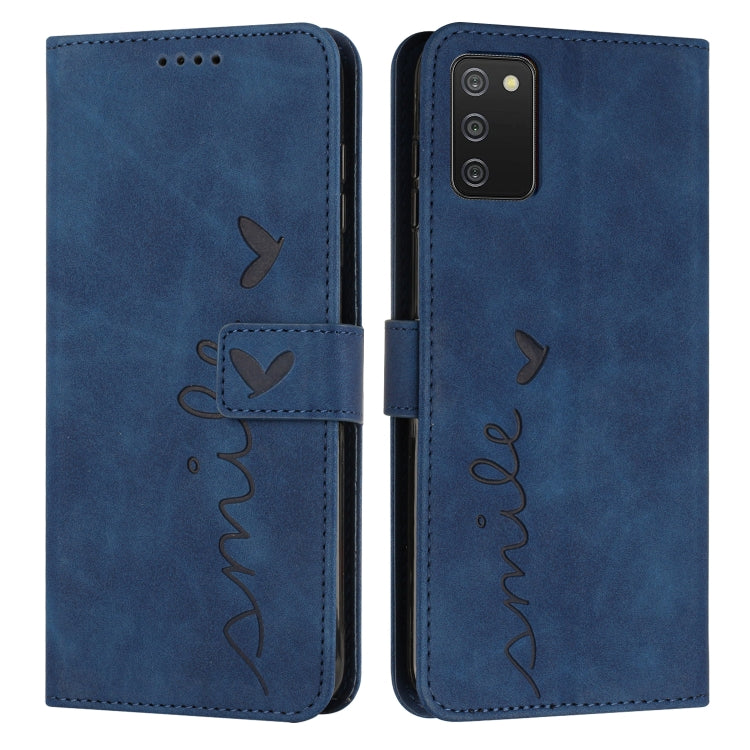 For Samsung Galaxy A03S 164mm Skin Feel Heart Pattern Leather Phone Case