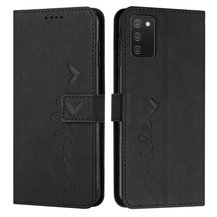 For Samsung Galaxy A03S 164mm Skin Feel Heart Pattern Leather Phone Case