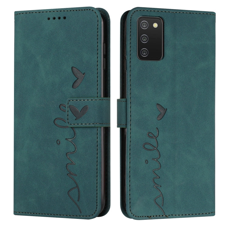 For Samsung Galaxy A03S 164mm Skin Feel Heart Pattern Leather Phone Case