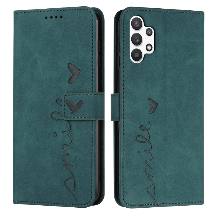 For Samsung Galaxy A13 4G Skin Feel Heart Pattern Leather Phone Case