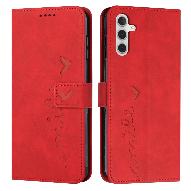 For Samsung Galaxy A13 5G Skin Feel Heart Pattern Leather Phone Case