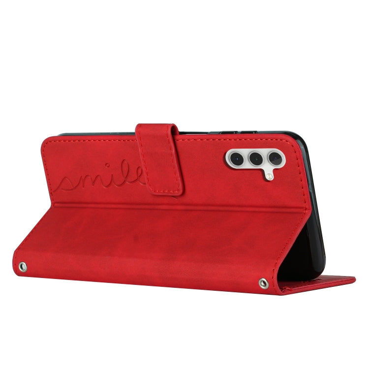 For Samsung Galaxy A13 5G Skin Feel Heart Pattern Leather Phone Case